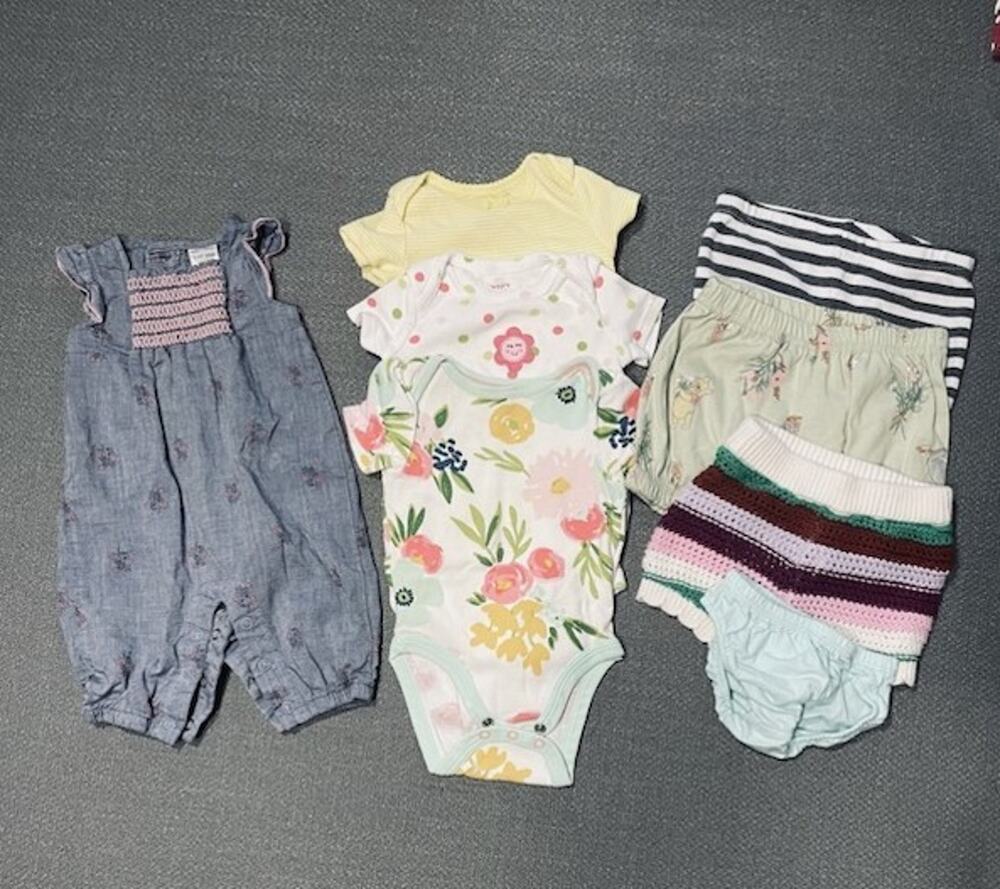 Newborn Baby Girl Clothing Bundle NB 0-3M Carters Misc Outfit Set 8 pc